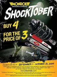 Shocktober!!! Four struts or shocks for the price of three!